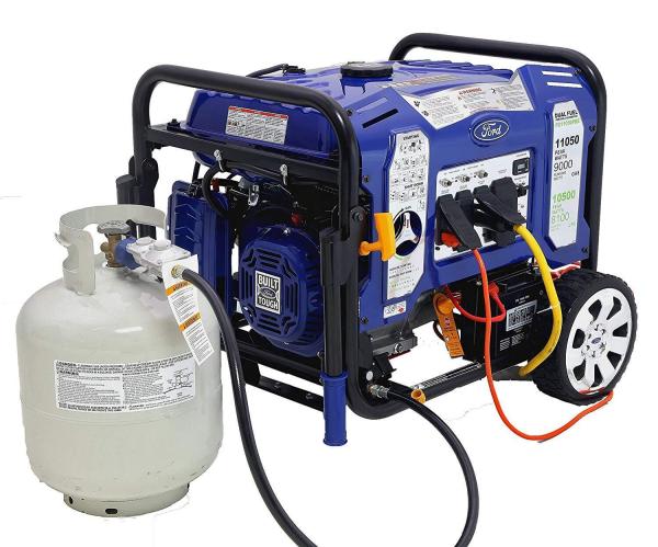 Générateur Ford FG11050PBE fonctionnant au gaz – raccordé à une bouteille de GPL