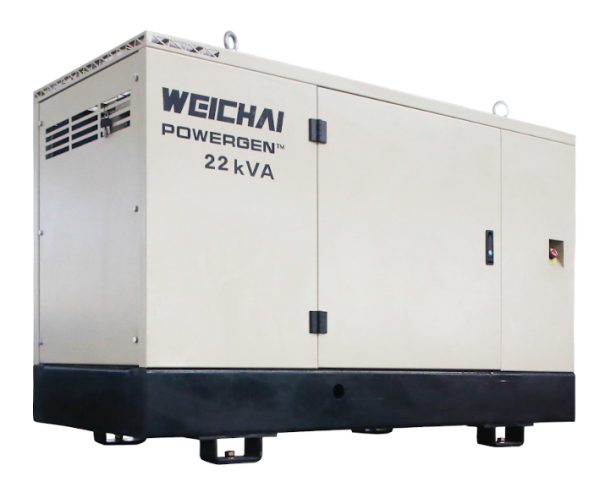 Vue avant du générateur Weichai Powergen 22 kVA